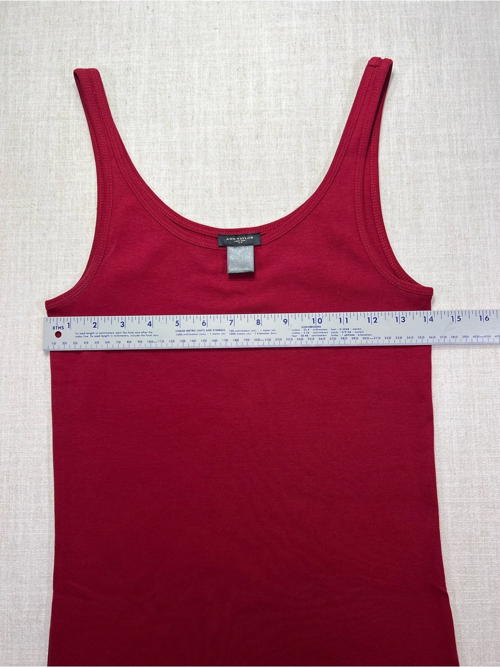 Ann Taylor Burgundy Scoop Neck Tank Top Women’s Size Large - Picture 3 of 4